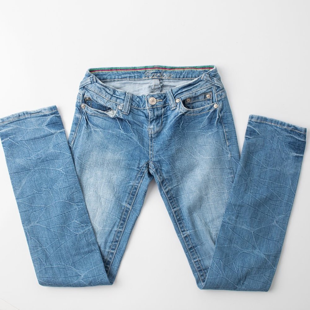 Harlow Women's Jeans Skull & Crossbones Distressed Size 1/2 26x31